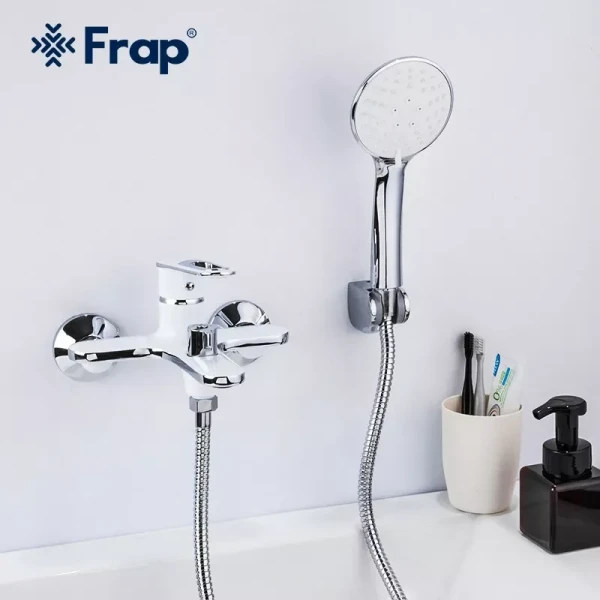Смеситель для ванны FRAP F3249 белый/хром