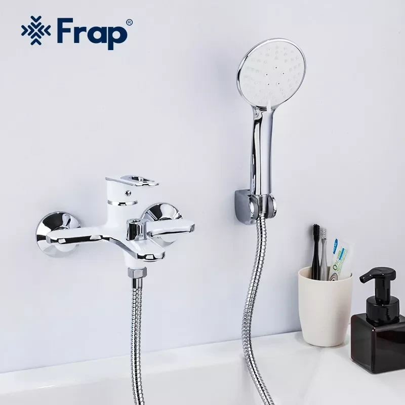 Смеситель для ванны FRAP F3249 белый/хром