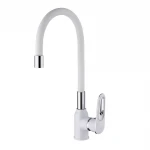Смеситель для кухни FRAP F4049 с гибким изливом белый/хром