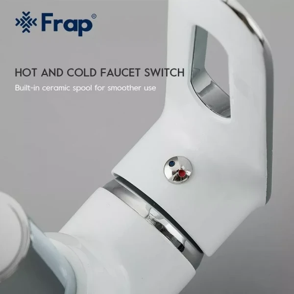 Смеситель для кухни FRAP F4049 с гибким изливом белый/хром