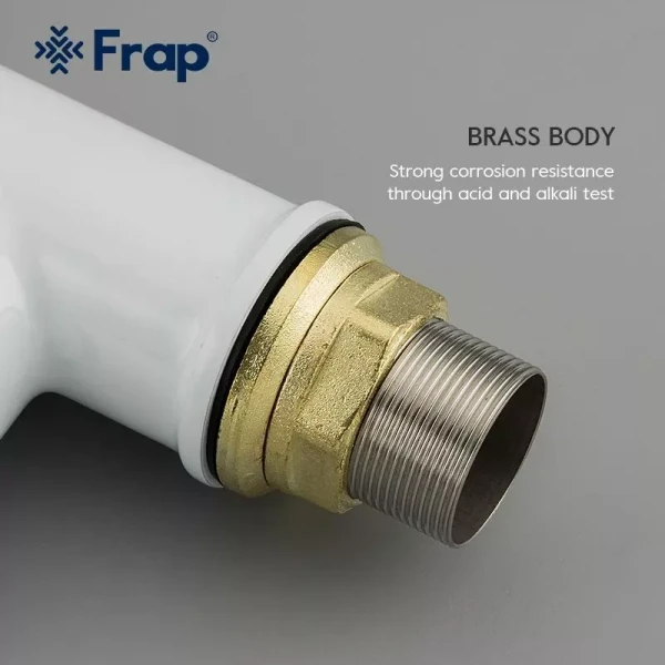 Смеситель для кухни FRAP F4049 с гибким изливом белый/хром