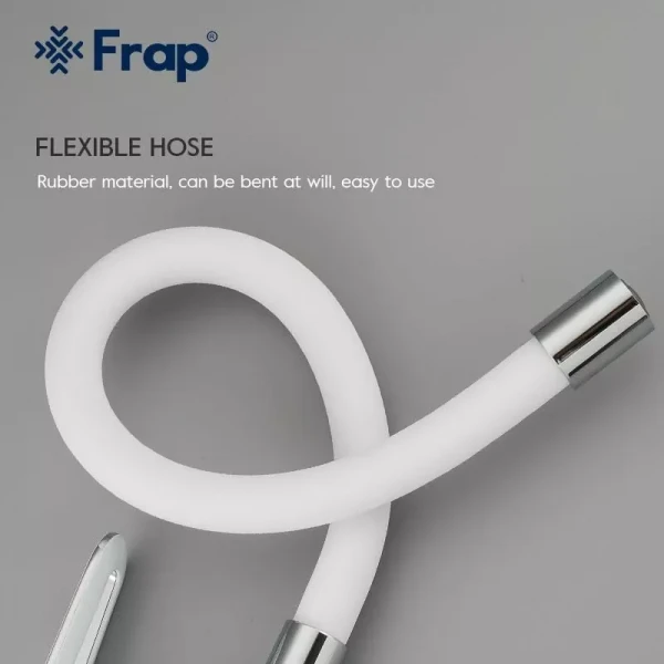 Смеситель для кухни FRAP F4049 с гибким изливом белый/хром