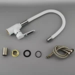 Смеситель для кухни FRAP F4049 с гибким изливом белый/хром