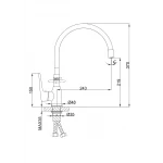 Смеситель для кухни FRAP F4049 с гибким изливом белый/хром