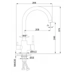 Смеситель для кухни FRAP F4352 хромированный для двух видов воды