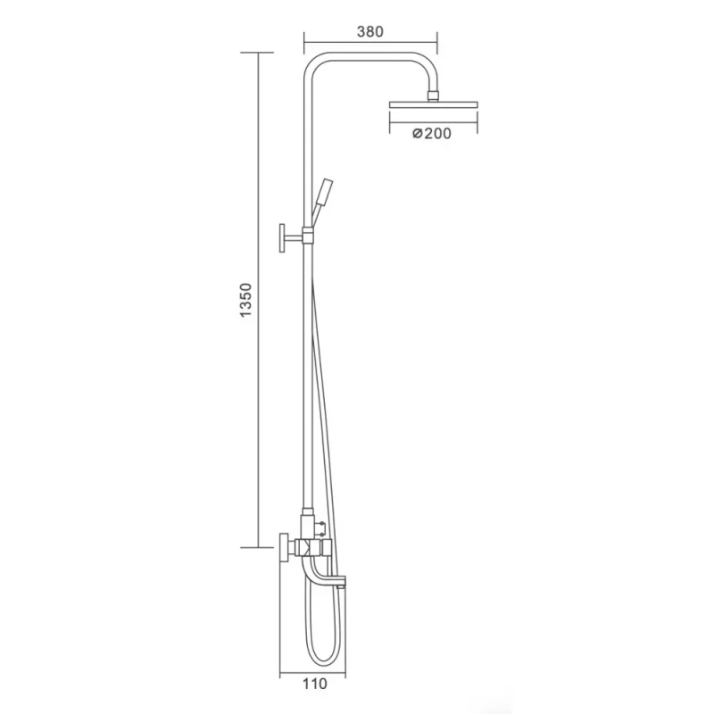 Душевая система FRAP F2418 с верхним душем, изливом и воронкой 4 режима хром
