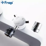 Душевая система FRAP F2431 с поворотным изливом, воронкой белая/хром