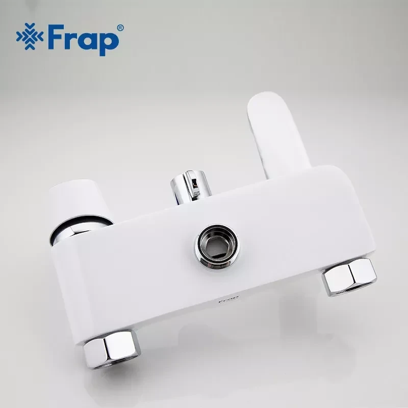 Душевая система FRAP F2434 с поворотным изливом белая/хром, переключатель на лейку