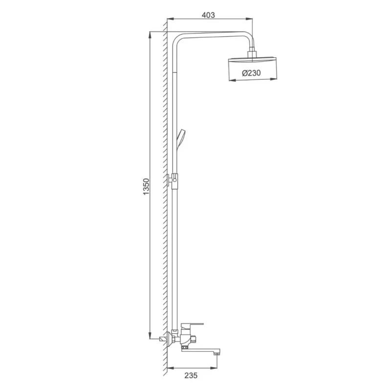Душевая система FRAP F2441 с поворотным изливом белая/хром