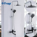 Душевая система FRAP F2442 с поворотным изливом, переключателем на лейку, 3 режима, черный/хром