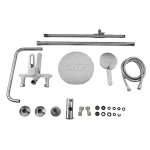 Душевая система FRAP F2449 с поворотным изливом, переключателем на лейку, 3 режима, белая/хром