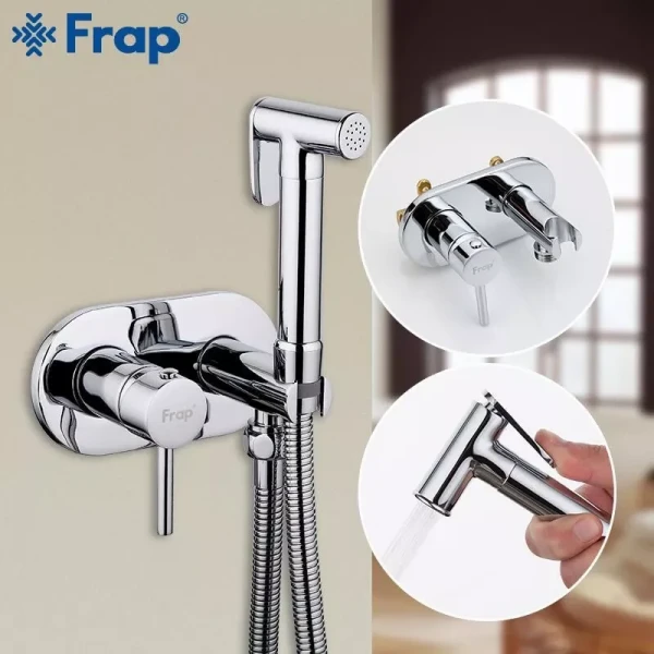 Гигиенический душ со смесителем FRAP F7505 хромированный