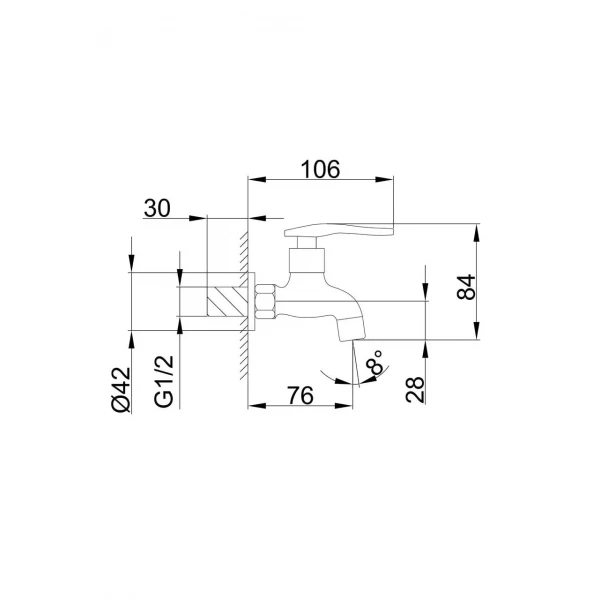 Кран водорозбірний Frap F521, хром