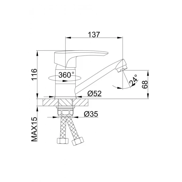 Змішувач для кухні Frap F45701-B, хром