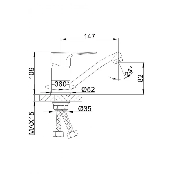 Змішувач для кухні Frap F45702-B, хром