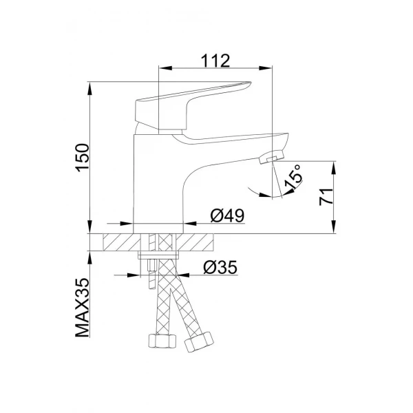 Змішувач для умивальника Frap F10703-B, хром
