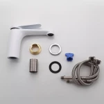 Смеситель для умывальника FRAP F1045 белый/хром