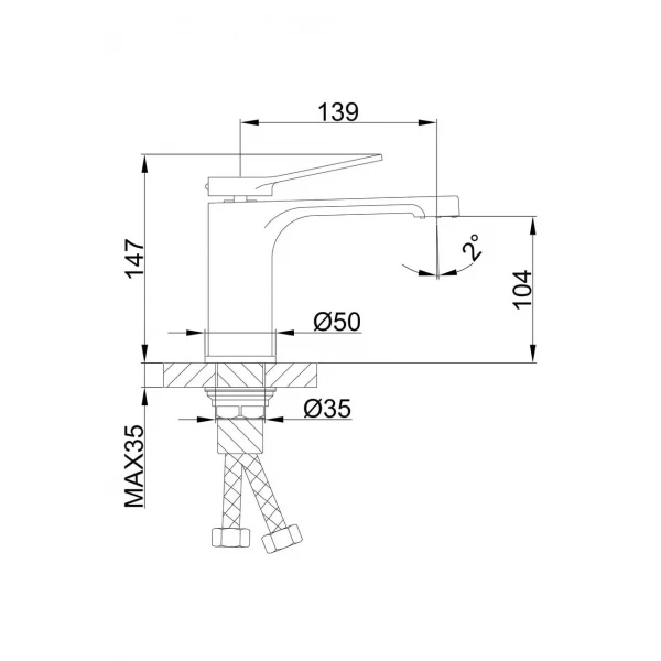 Смеситель для умывальника FRAP F1045 белый/хром
