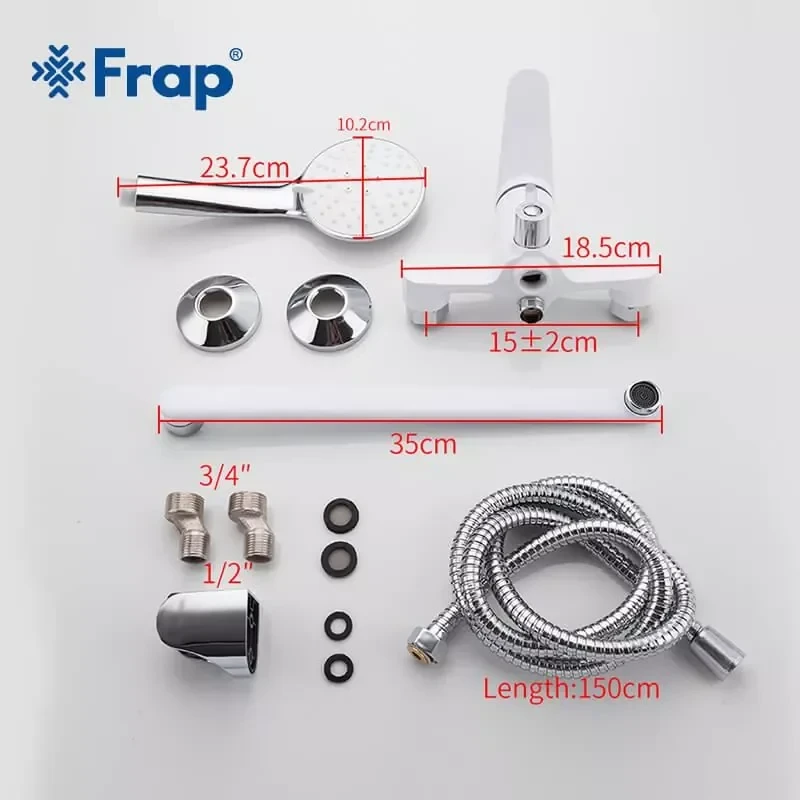 Смеситель для ванны FRAP F2245 белый/хром