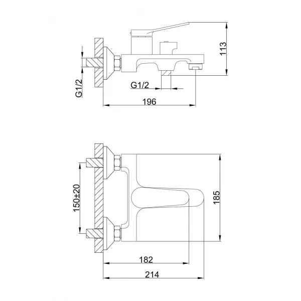 Смеситель для ванны FRAP F3245 белый/хром