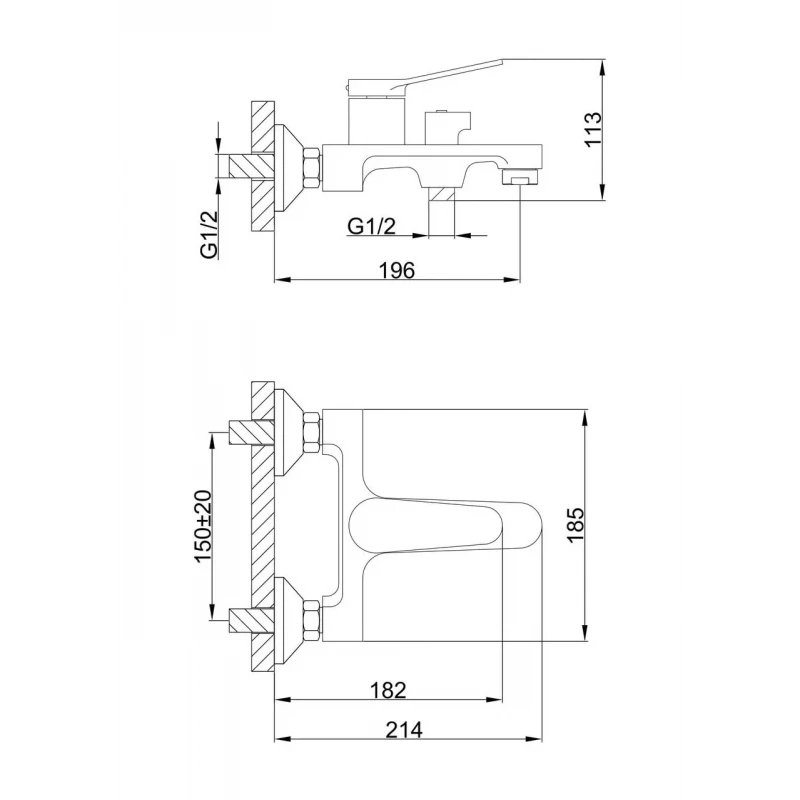 Смеситель для ванны FRAP F3245 белый/хром