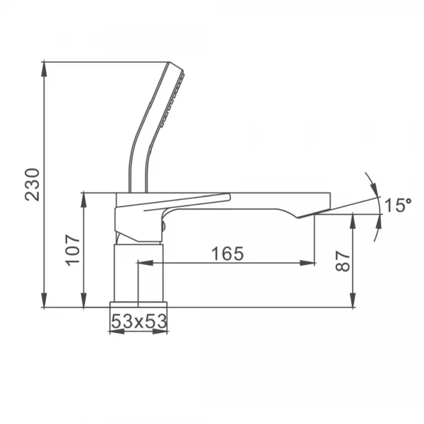 Смеситель для ванны FRAP F1146 хромированный на борт.