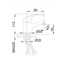 Смеситель для умывальника FRAP F1036 хромированный
