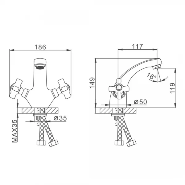 Смеситель для умывальника FRAP F1024 хромированный