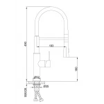 Смеситель для кухни FRAP F4452-6 с гибким изливом, 2 режима, серый/хром