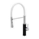 Смеситель для кухни FRAP F4452-7 черно-белый с гибким изливом, 2 режима