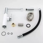 Смеситель для кухни FRAP F4452-8 с гибким изливом двухрежимный бело-черный.