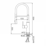 Смеситель для кухни FRAP F4452-8 с гибким изливом двухрежимный бело-черный.