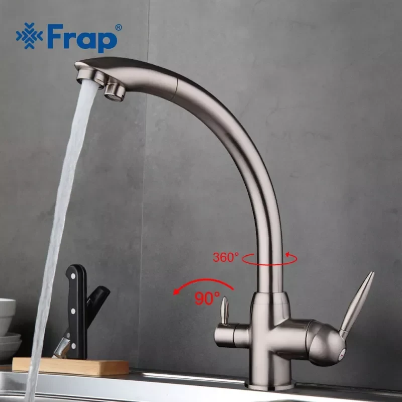 Смеситель для кухни FRAP F4399-5 сатин для двух вод