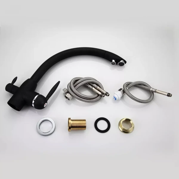 Смеситель для кухни FRAP F4399-7 черный для двух вод