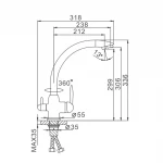 Смеситель для кухни FRAP F4399-7 черный для двух вод