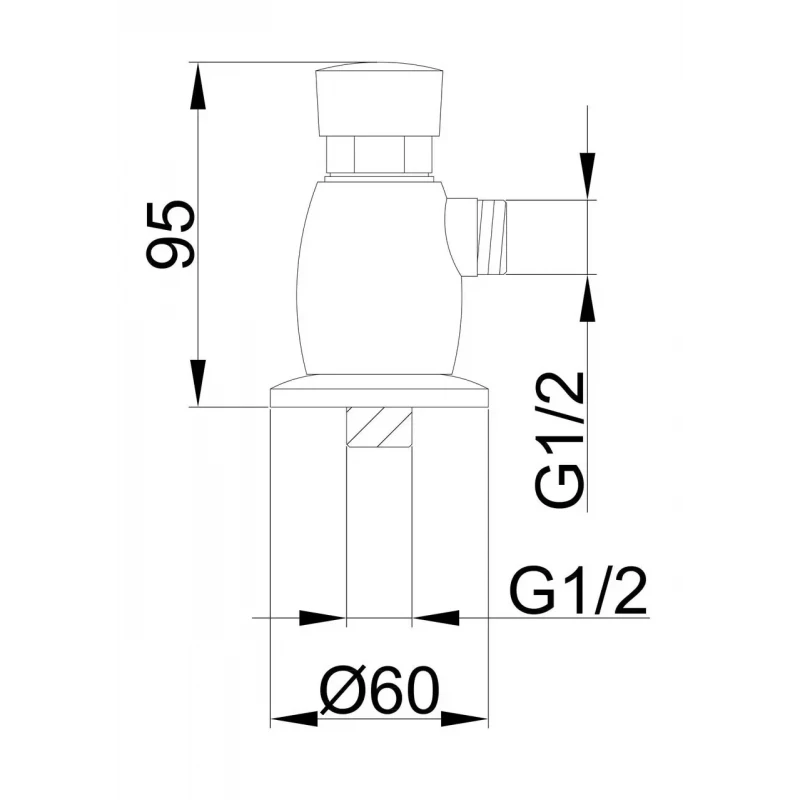 Кран нажимной для писсуара FRAP F7201 хромированный механический