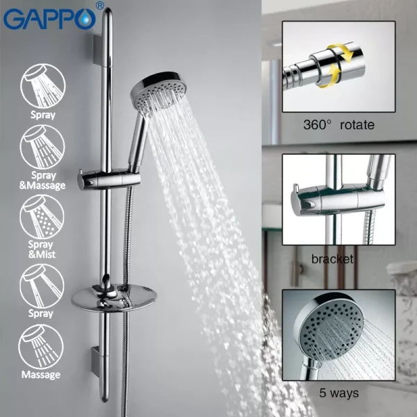 Душевый гарнитур GAPPO G8008 хромированный
