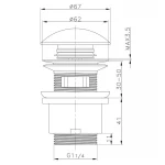 Донний клапан Frap F60-8, автомат, з білою керамічною кришкою, 1 1/4