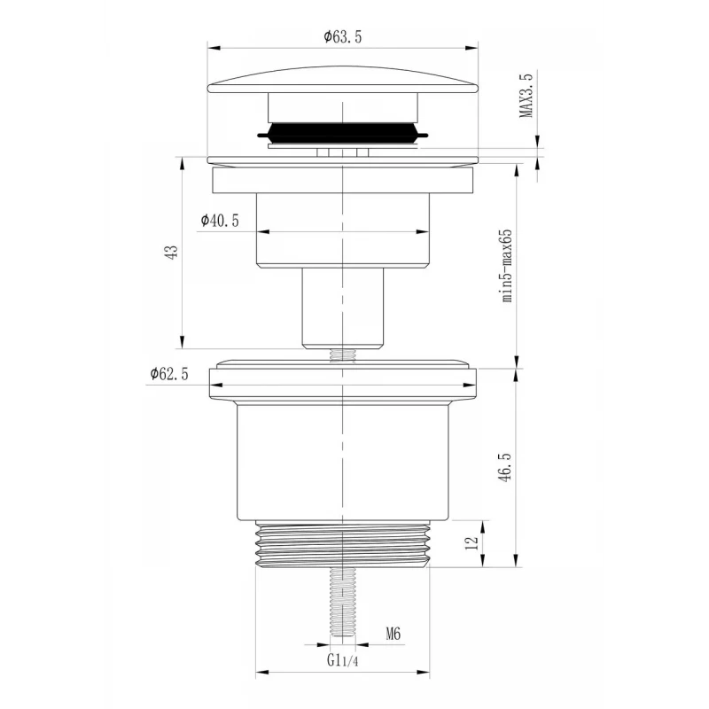 Донный клапан FRAP F62 1 1/4