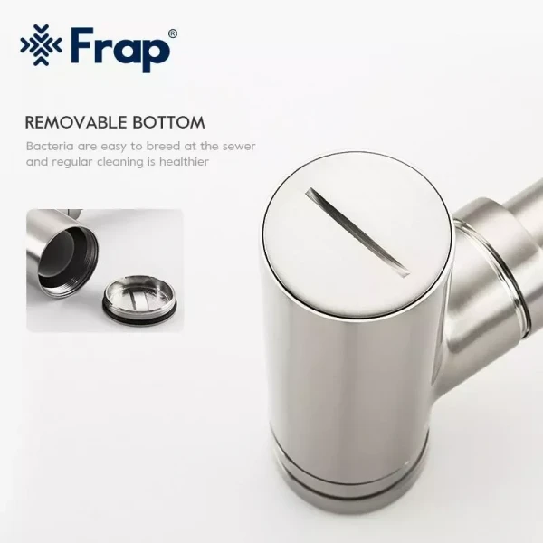 Сифон для раковини Frap F82 під донний клапан, латунь, хром