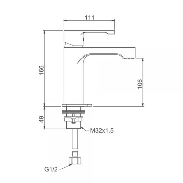 Змішувач для умивальника GAPPO G1002-8, білий/хром