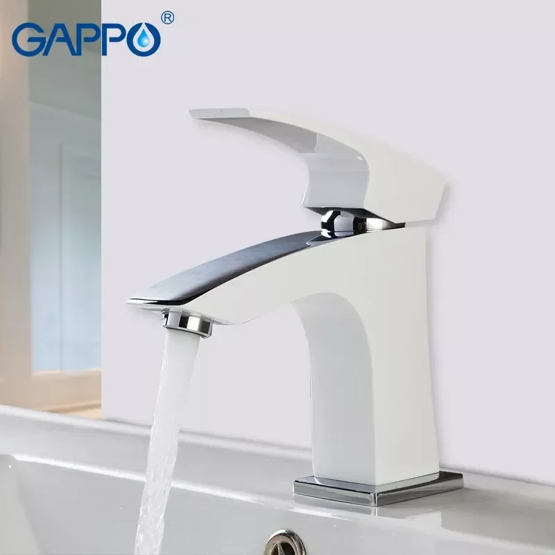 Смеситель для умывальника GAPPO G1007-7 белый/хром