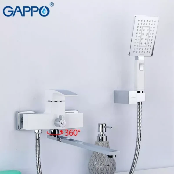 Смеситель для ванны GAPPO G2207-7 белый/хром