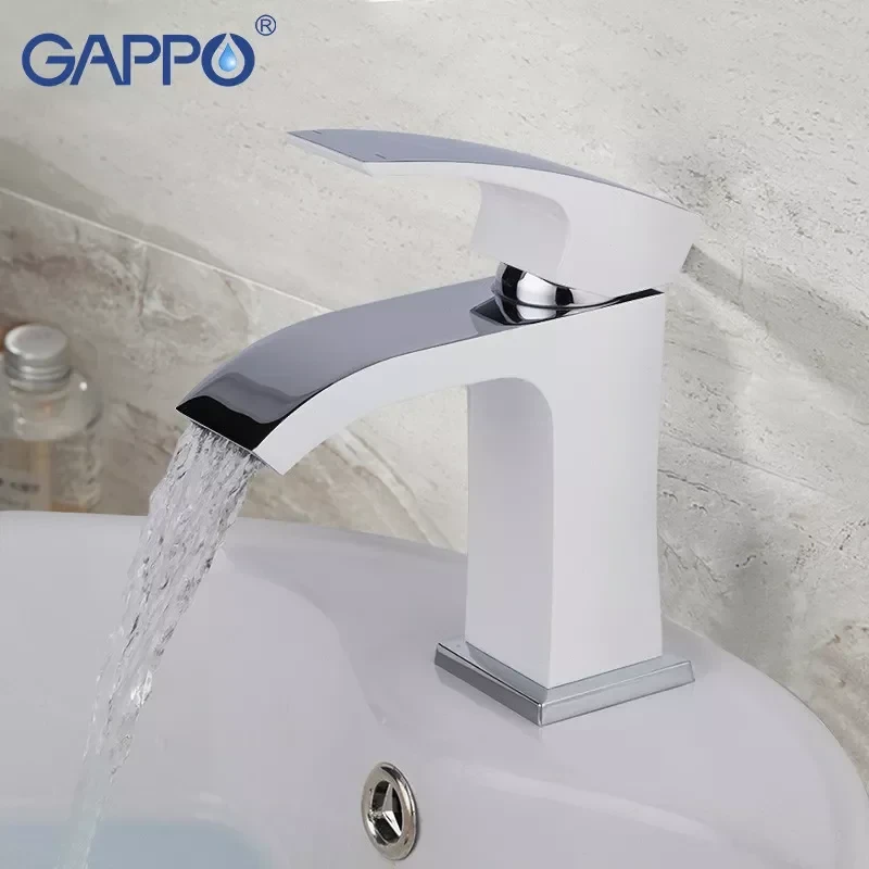 Смеситель для умывальника GAPPO G1007-8 белый/хром