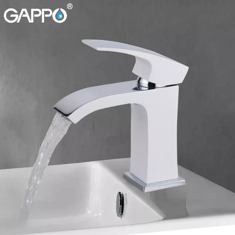 Смеситель для умывальника GAPPO G1007-8 белый/хром