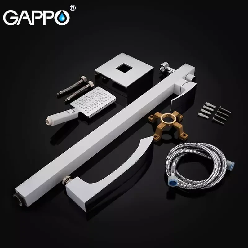 Смеситель для ванны GAPPO G3007-8 белый/хром напольный