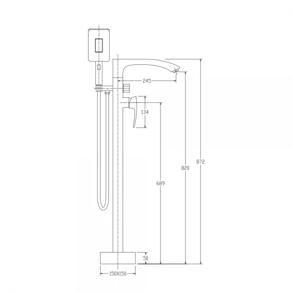 Смеситель для ванны GAPPO G3007-8 белый/хром напольный
