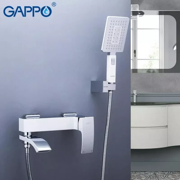 Смеситель для ванны GAPPO G3207-8 белый/хром