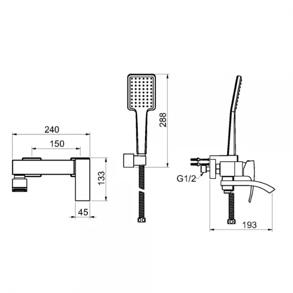 Смеситель для ванны GAPPO G3207-8 белый/хром