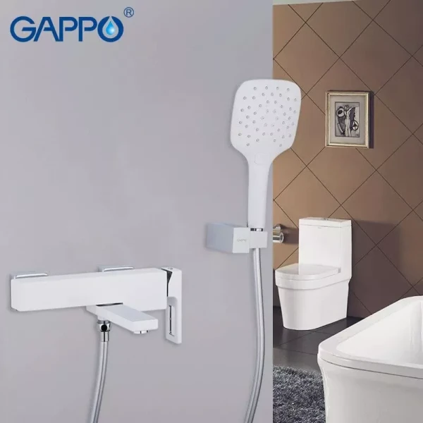 Смеситель для ванны GAPPO G3217-8 белый/хром